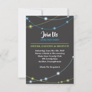 Invitation Carton de réception Bar Mitzvah STRINGS OF STAR