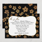 Invitation Carton de réception de mariage après-mariage noir  (Devant / Derrière)