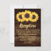 Invitation Carton de Réception de Mariage avec Tournesols Rus (Devant)