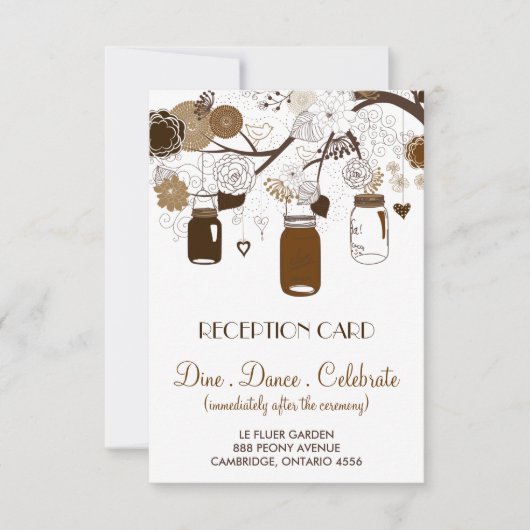 Invitation Carton de réception de mariage d'automne avec pots (Devant)