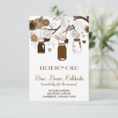 Invitation Carton de réception de mariage d'automne avec pots (Debout devant)