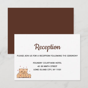 Invitation Carton de réception de mariage marron