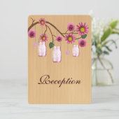 Invitation Carton de réception en pots Mason Rustique Rose de (Debout devant)