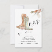 Invitation Carton de réponse avec bottes de cowboy et motif f (Devant)