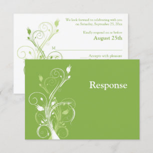 Invitation Carton de réponse de mariage à la flore blanche et