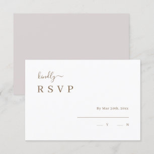Invitation Carton de réponse de mariage minimaliste blanc blu