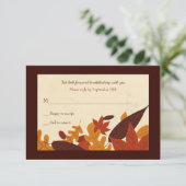 Invitation Carton de réponse Falling Leaves (Debout devant)
