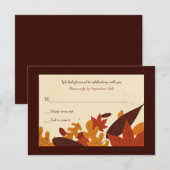 Invitation Carton de réponse Falling Leaves (Devant / Derrière)