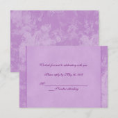 Invitation Carton de réponse floral rose en relief (Devant / Derrière)