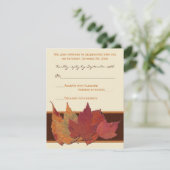 Invitation Carton de réponse Marron Orange Ivoire Feuilles Sé (Debout devant)