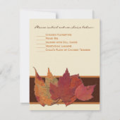 Invitation Carton de réponse Marron Orange Ivoire Feuilles Sé (Dos)