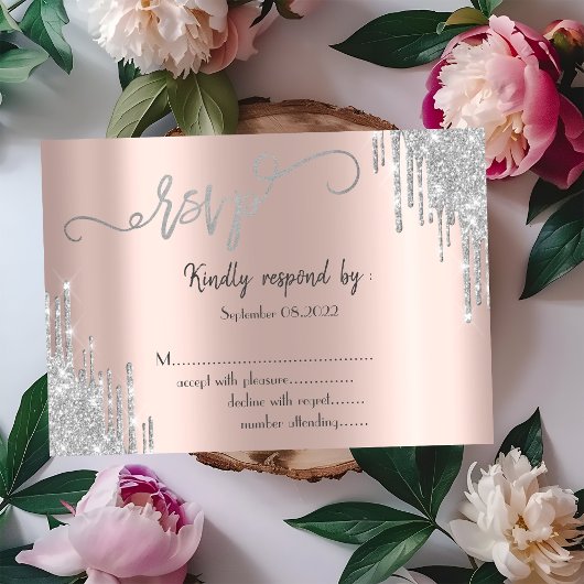 Invitation  Carton de réponse pour Bat Mitzvah aux gouttes de