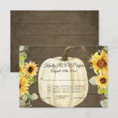 Invitation Carton de RSVP Fleur de Tournesol Rustique Pompes  (Devant / Derrière)