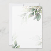 Invitation Carton de save the date avec eucalyptus vert et or (Dos)