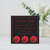 Invitation Carton de Save the Date Rose Rouge (Debout devant)