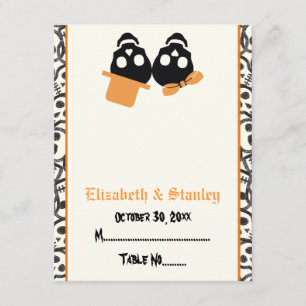 Invitation Carton de table de mariage Halloween élégant crâne