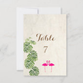 Invitation Carton de table Flamants Tropicaux (Devant)