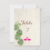 Invitation Carton de table Flamants Tropicaux (Dos)
