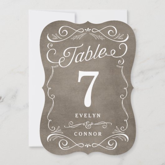 Invitation Carton de table numérique modifiable avec des roul (Dos)