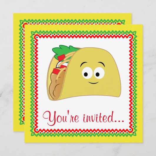 Invitation Carton de Taco (Devant / Derrière)