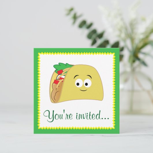 Invitation Carton de Taco (Debout devant)