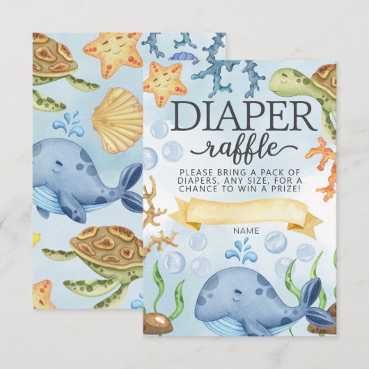 Invitation Carton de tirage au sort de couche Ocean Under the (Devant / Derrière)