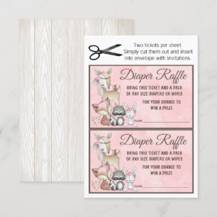 Invitation Carton de tirage au sort de couches pour filles Sw