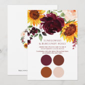 Invitation Carton d'échantillon de roses de tournesols de sol (Devant / Derrière)