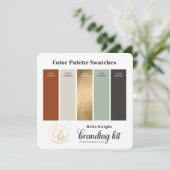 Invitation Carton d'échantillons de palette de couleurs beige (Debout devant)