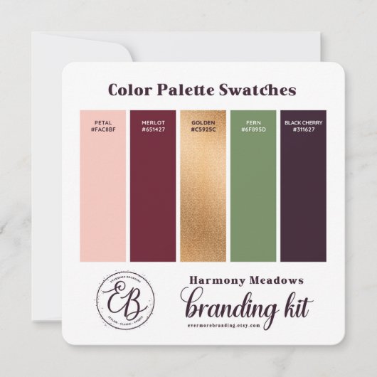 Invitation Carton d'échantillons de palette de couleurs rose  (Devant)