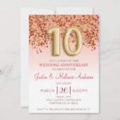 Invitation Carton d'invitation 10ème anniversaire de mariage  (Devant)
