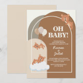 Invitation Carton d'invitation 13"x18" Ourson Fête Prénatale  (Devant / Derrière)