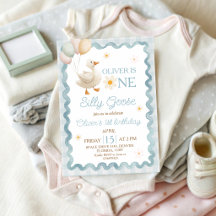 Carton d'invitation 1er anniversaire Silly Goose G