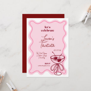 Invitation Carton d'invitation 30e anniversaire aux rubans Co
