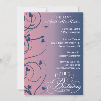 Invitation Carton d'invitation 50 ans « Sohisticated Swirls »