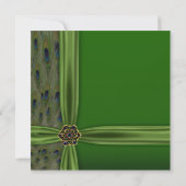 Invitation Carton d'invitation 50e anniversaire Paon Or Emera (Dos)