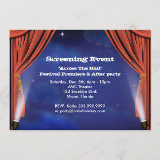 Invitation Carton d'invitation 7" x 5" pour événement Curtain