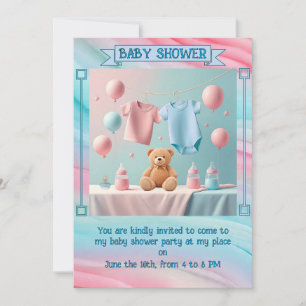 INVITATION " CARTON D'INVITATION À BABY SHOWER "