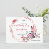 Invitation Carton d'invitation à cadre floral (Debout devant)