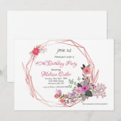 Invitation Carton d'invitation à cadre floral (Devant / Derrière)