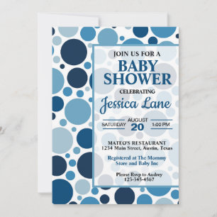 Invitation Carton d'invitation à la baby shower Bébé avec poi