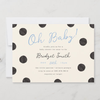 Invitation Carton d'invitation à la baby shower bleu clair à