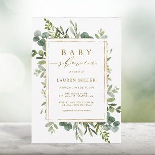 Invitation Carton d'invitation à la baby shower de Botanical 