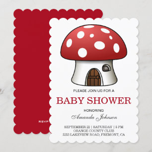 Invitation Carton d'invitation à la Baby Shower Maison Champi