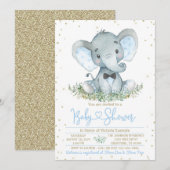 Invitation Carton d'invitation à la baby shower pour garçon é (Devant / Derrière)
