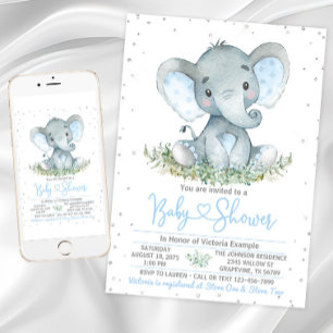 Invitation Carton d'invitation à la baby shower pour garçon é