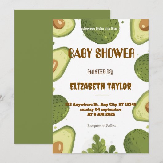 Invitation Carton d'invitation à la baby shower sur le thème (Devant / Derrière)
