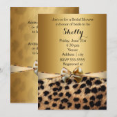 Invitation Carton d'invitation à la fête avec léopard doré et (Devant / Derrière)