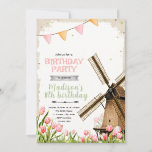 Invitation Carton d'invitation à la fête de la tulipe à mouli