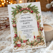Invitation Carton d'invitation à la fête de Noël avec un nœud